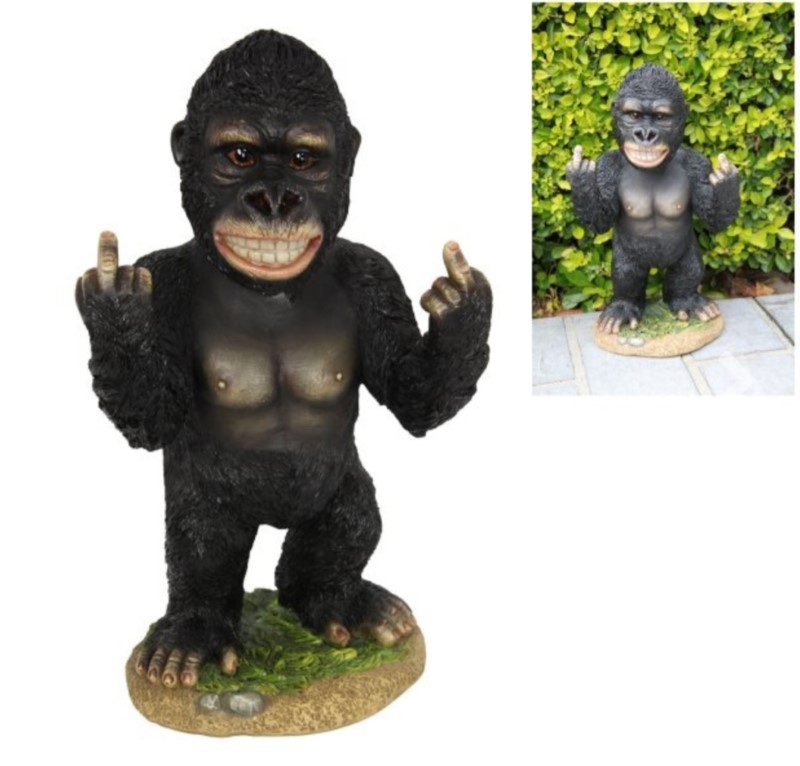 Cheeky Bobble Head Rude Finger Gorilla (Large)